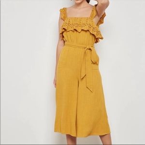 Mustard ruffle romper
